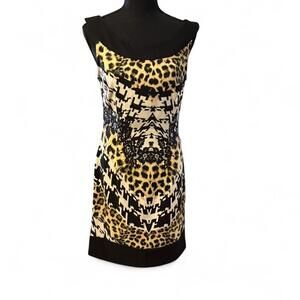 Connected Apparel black leopard print dress Size 8